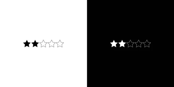 Ілюстрована ікона ізольована на тлі - 2 зірки Рейтинг — стоковий вектор