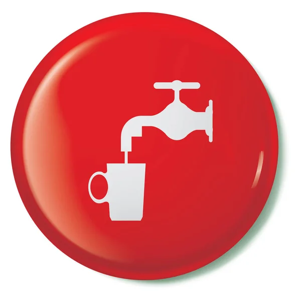 Ilustrowana ikona izolowane na tle-TAP wody i kubek — Wektor stockowy