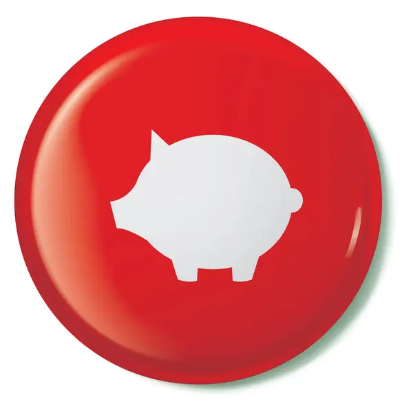 Icono ilustrado aislado sobre un fondo - Piggy Bank — Archivo Imágenes Vectoriales