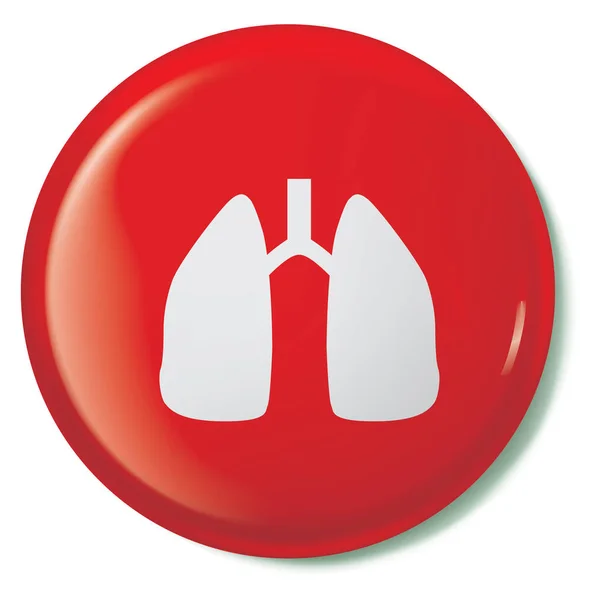 Icône illustrée isolée sur un fond - Poumons — Image vectorielle