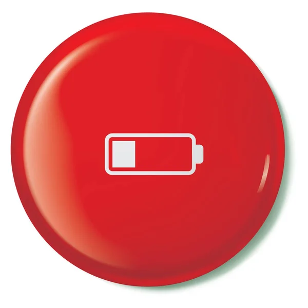 Illustrerad ikon isolerad på en bakgrund-låg batterinivå — Stock vektor