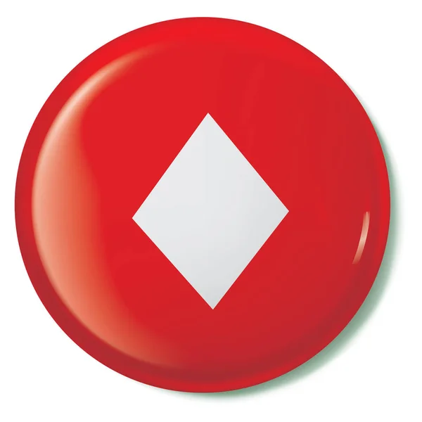Icono ilustrado aislado sobre un fondo - Traje de tarjeta de diamantes — Vector de stock