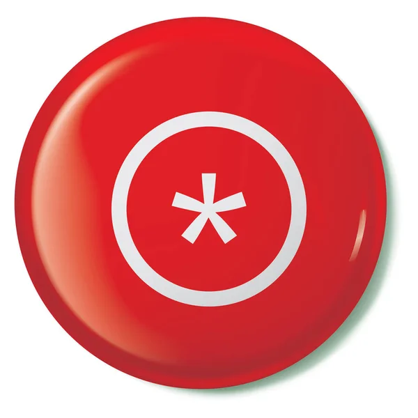 Icono ilustrado aislado sobre un fondo - Circle Asterisk Outl — Vector de stock