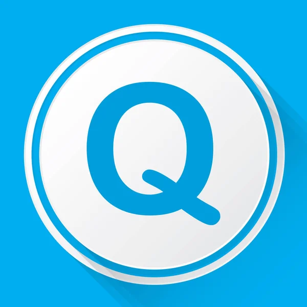 Icono ilustrado aislado sobre un fondo - Q — Vector de stock