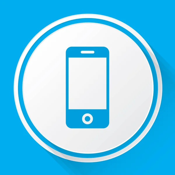 Icône illustrée isolée sur un fond - Téléphone portable — Image vectorielle
