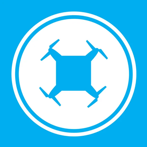 Icône illustrée isolée sur un fond - Drone carré — Image vectorielle
