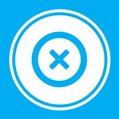 Resimli Simge Arka Planda İzole - Yuvarlak Çapraz-79