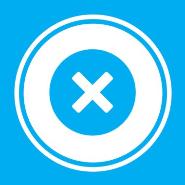 Resimli Simge Arka Planda İzole - Yuvarlak Çapraz Seçili