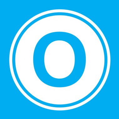 Resimli Simge Arka Planda İzole - O