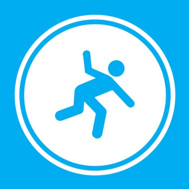 Resimli Simge Arka Planda İzole - Man Falling Over