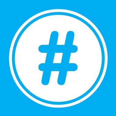 Resimli Simge Arka Planda İzole - Hashtag
