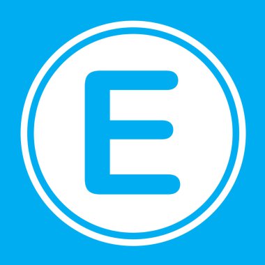 Resimli Simge Arka Planda İzole - E