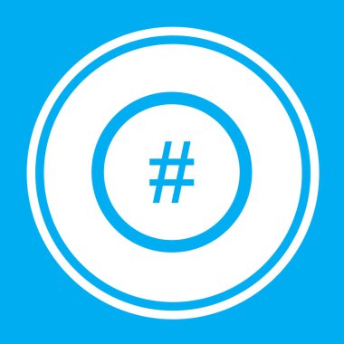 Resimli Simge Arka Planda Yalıtılmış - Circle Hash Anahattı