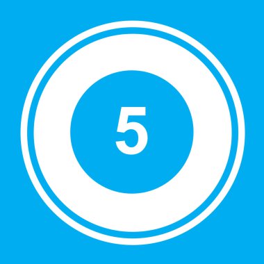 Resimli Simge Arka Planda İzole - Daire 5 Dolgulu