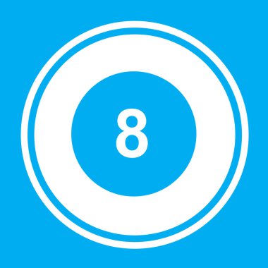 Resimli Simge Arka Planda İzole - Daire 8 Dolgulu