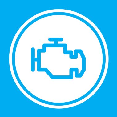 Resimli Simge Arka Planda İzole - Motor Işıklarını Kontrol Et