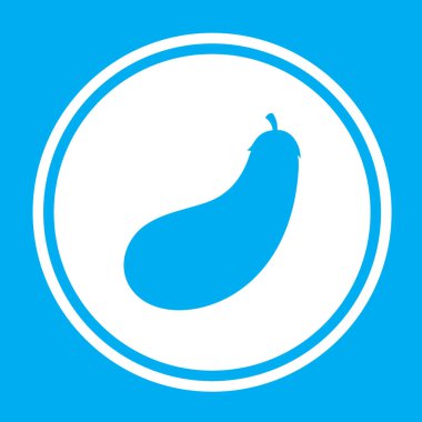 Resimli Simge Arka Planda İzole - Patlıcan