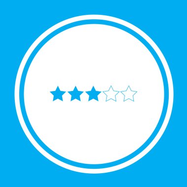 Resimli Simge Arka Planda İzole - 3 Yıldız Derecelendirmesi