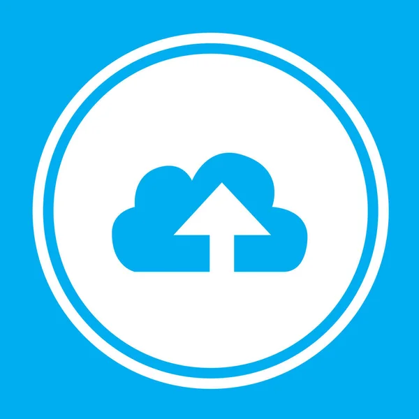Icône illustrée isolée sur un fond - Cloud Télécharger épais — Image vectorielle