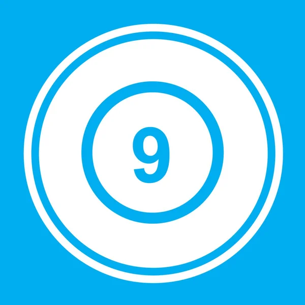 Ilustrowana ikona izolowane na tle-okrąg 9 zarys — Wektor stockowy