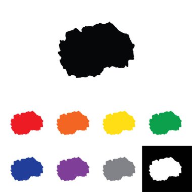 Makedonya Ülke Şekli İllüstrasyonu