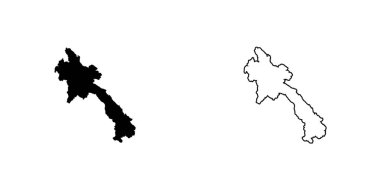 Laos Laos Ülke Şekli İllüstrasyon