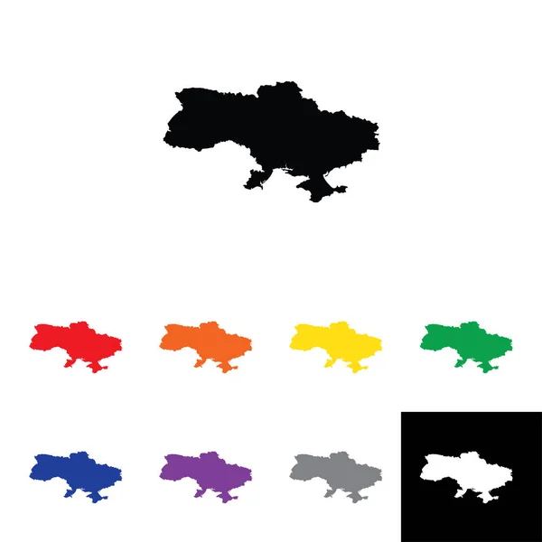 Illustration de la forme du pays de l'Ukraine — Image vectorielle