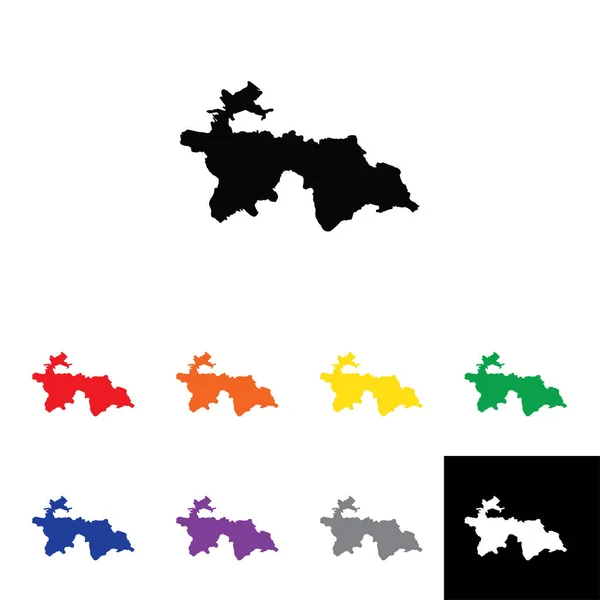Illustration de la forme du pays du Tadjikistan — Image vectorielle