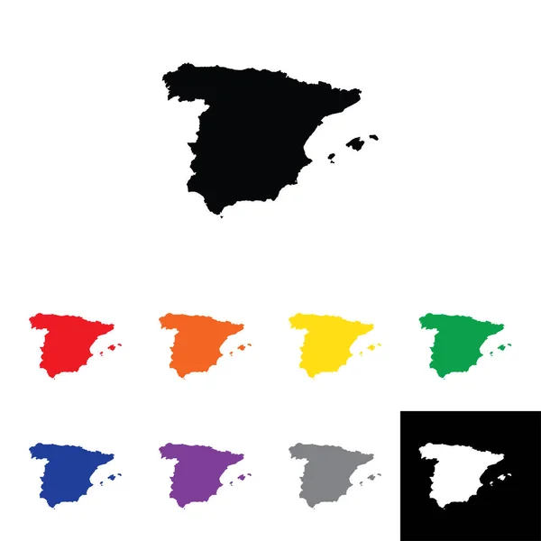 Ilustración de España en forma de país — Vector de stock