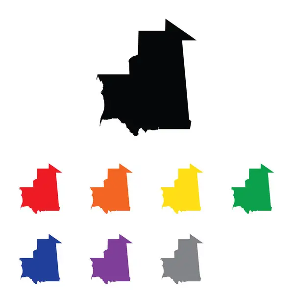 Illustration de la forme du pays de Mauritanie — Image vectorielle