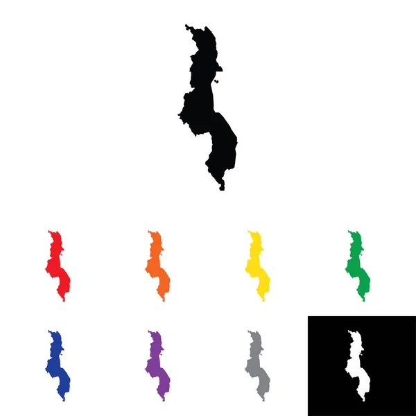 Illustration en forme de pays du Malawi — Image vectorielle