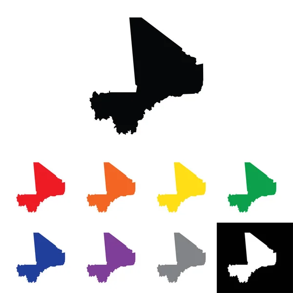 Illustration en forme de pays du Mali — Image vectorielle