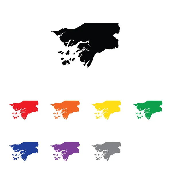 기니 비사우의 국가 모양 그림 — 스톡 벡터