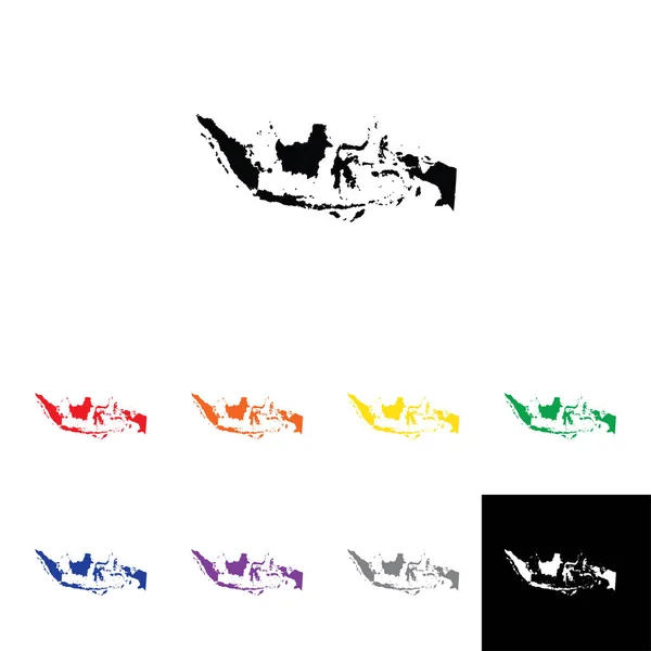 Ilustración de Indonesia en forma de país — Vector de stock