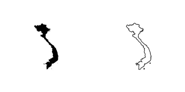 越南越南的国家形状插图 — 图库矢量图片