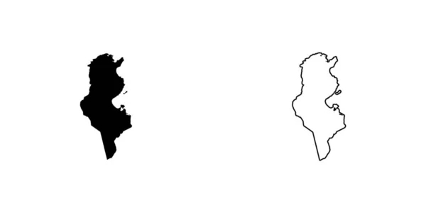 Illustration en forme de pays de Tunisie Tunisie — Image vectorielle
