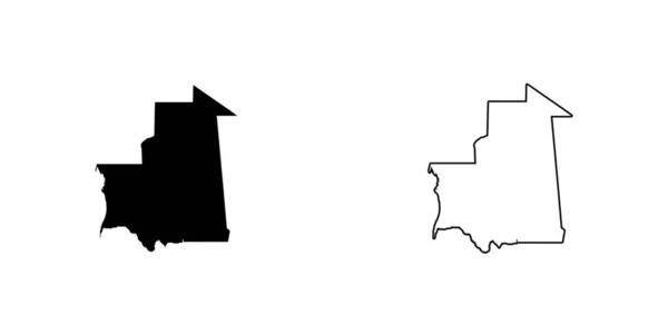 Illustration en forme de pays de la Mauritanie Mauritanie — Image vectorielle