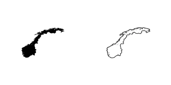 Country Shape Illustration of Norway — стоковый вектор