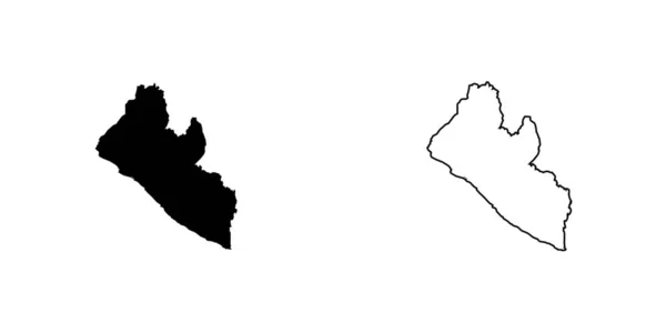Land vorm illustratie van Liberia Liberia — Stockvector