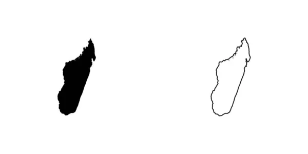 Illustration en forme de pays de Madagascar Madagascar — Image vectorielle