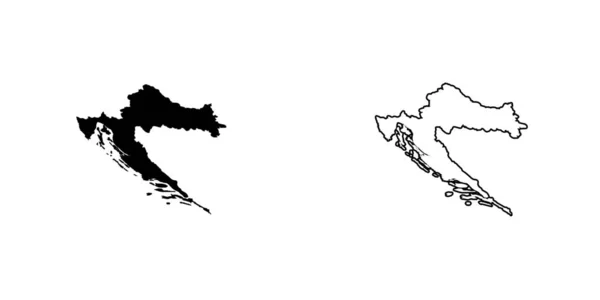 克罗地亚国家形状插图 — 图库矢量图片