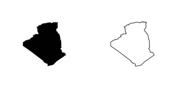 Σχήμα χώρας απεικόνιση της Αλγερίας Αλγερία — Διανυσματικό Αρχείο
