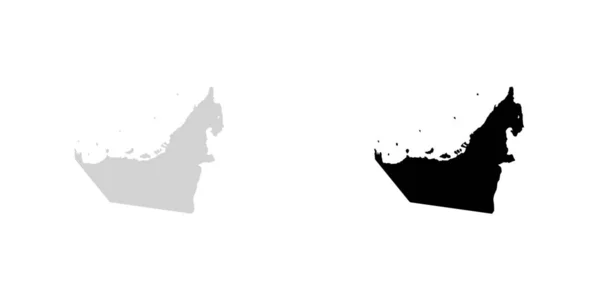 Illustration de la forme du pays des Émirats arabes unis — Image vectorielle