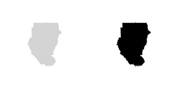 Illustration de la forme du pays du Soudan — Image vectorielle