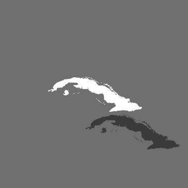 Küba Ülke Şekli İllüstrasyon