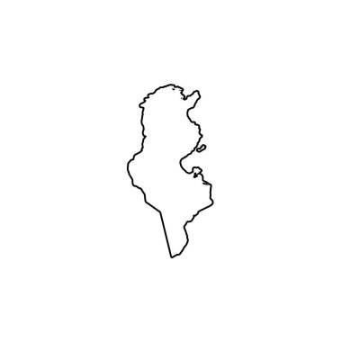 Tunus Ülke Şekli İllüstrasyon