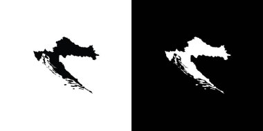 Hırvatistan Ülke Şekli İllüstrasyon