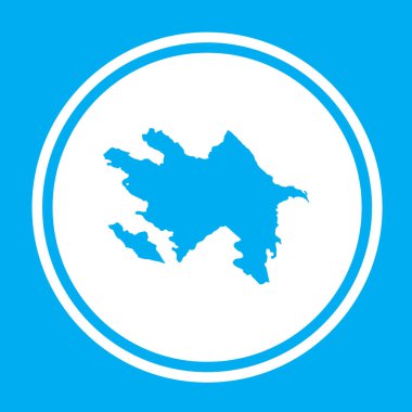 Azerbaycan Ülke Şekli İllüstrasyonu
