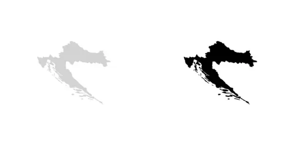 크로아티아의 국가 모양 그림 — 스톡 벡터