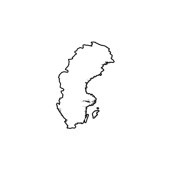 Land form illustration av Sverige — Stock vektor